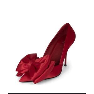 Jeffrey Campbell Red Satin Heels with Bow